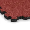Detailaufnahme der Randausprägung von WARCO-Produkt 4262, Fitnessmatte Premium 2 cm, Format 306 x 306 x 20 mm, Farbe Korallenrot.