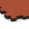 Detailaufnahme der Randausprägung von WARCO-Produkt 5985, Fitnessmatte Premium 2 cm, Format 306 x 306 x 20 mm, Farbe Hellrot-Orange.