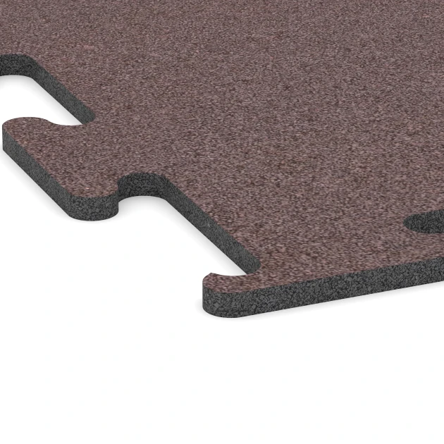 Detailaufnahme der Randausprägung von WARCO-Produkt 6147, Fitness Performance Elite Trainingsboden, Format 100 x 100 x 1,5 cm | 1,00 m², Farbe Mineralrot.