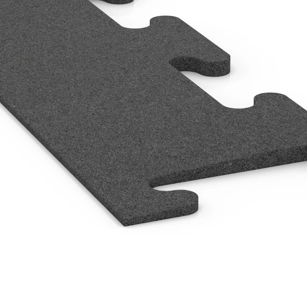 Detailaufnahme der Randausprägung von WARCO-Produkt 6593, Randrampe Fitness Performance Elite, Format 100 × 20 cm | 0,5 < 1,5 cm, Farbe Anthrazit.