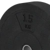 Detailaufnahme der Randausprägung von WARCO-Produkt 6086, Bumper Plate – Hantelscheibe, Format 15 kg | ø 45,4 x 8,61 cm, Farbe Anthrazit.