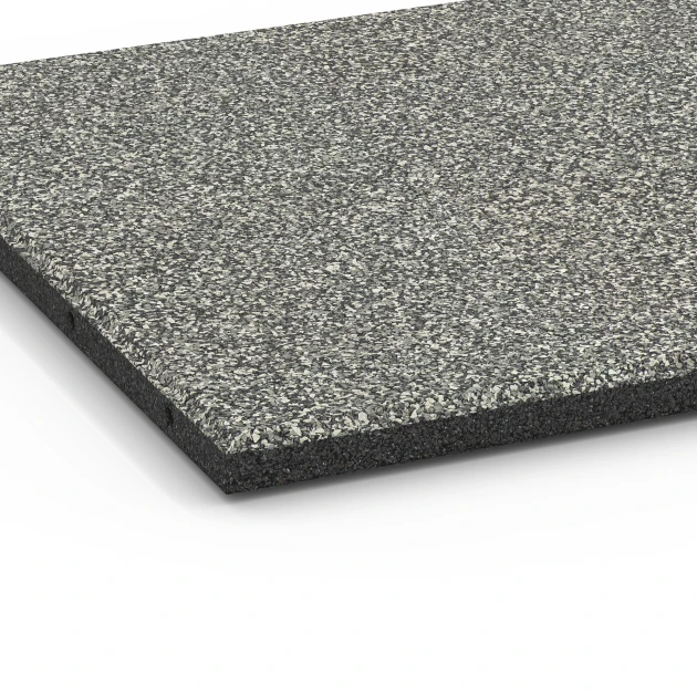 Detailaufnahme der Randausprägung von WARCO-Produkt 6355, Terrassenplatte Classic, Format 50 x 50 x 3 cm, Farbe Grauer Granit.