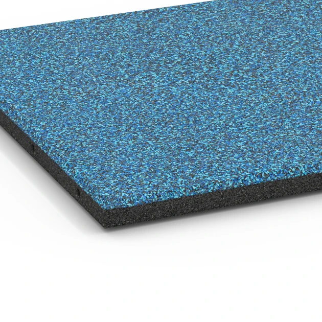 Detailaufnahme der Randausprägung von WARCO-Produkt 6420, Fallschutzplatte – 90 cm, Format 50 x 50 x 3 cm | 0,25 m², Farbe Atlantik.