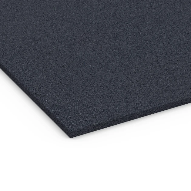 Detailaufnahme der Randausprägung von WARCO-Produkt 6176, Fitness Performance Elite Trainingsboden, Format 100 × 100 × 2 cm, Farbe Anthrazit.