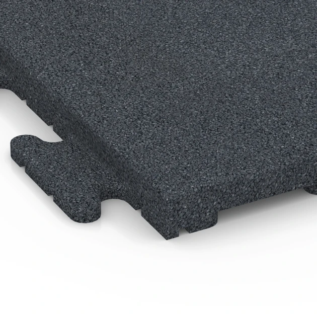 Detailaufnahme der Randausprägung von WARCO-Produkt 6978, Fitnessboden-Fliese Classic, Format 50 x 50 x 3 cm | 0,25 m², Farbe Schiefergrau.