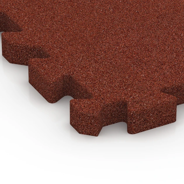 Detailaufnahme der Randausprägung von WARCO-Produkt 6981, Ballspielplatte, Format 50 x 50 x 4 cm | 0,25 m², Farbe Ziegelrot.