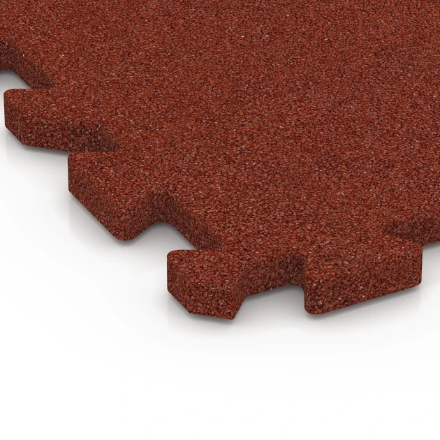 Detailaufnahme der Randausprägung von WARCO-Produkt 6989, Ballspielplatte, Format 50 x 50 x 3 cm | 0,25 m², Farbe Ziegelrot.