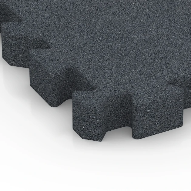 Detailaufnahme der Randausprägung von WARCO-Produkt 6408, Fallschutzplatte – 220 cm, Format 50 x 50 x 6 cm | 0,25 m², Farbe Schiefergrau.