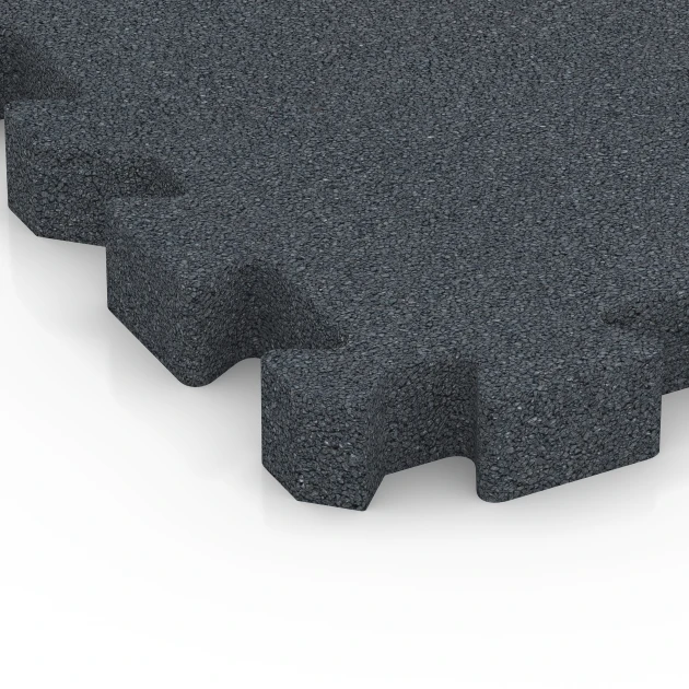Detailaufnahme der Randausprägung von WARCO-Produkt 6404, Fallschutzplatte – 190 cm, Format 50 x 50 x 5 cm | 0,25 m², Farbe Schiefergrau.