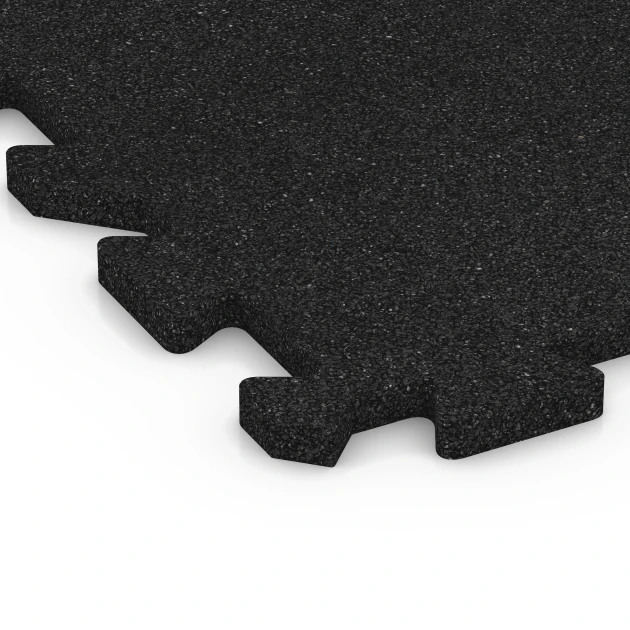 Detailaufnahme der Randausprägung von WARCO-Produkt 6638, Fitness Bodenschutzmatte, Format 50 x 50 x 2 cm | 0,25 m², Farbe Anthrazit.