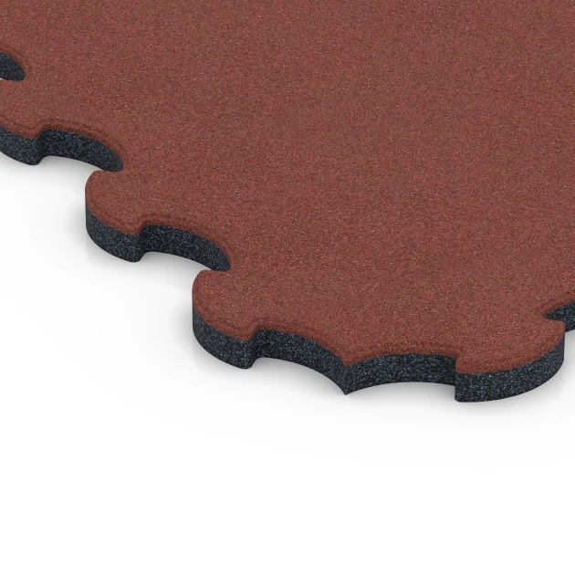 Detailaufnahme der Randausprägung von WARCO-Produkt 6392, Stallmatte Puzzle, Format 102,5 x 102,5 x 3 cm | 1,05 m², Farbe Ziegelrot.