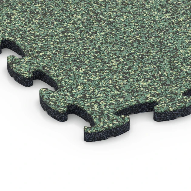 Detailaufnahme der Randausprägung von WARCO-Produkt 6780, Gymnastikmatte, Format 44,6 x 44,6 x 1,8 cm, Farbe Englischer Rasen.