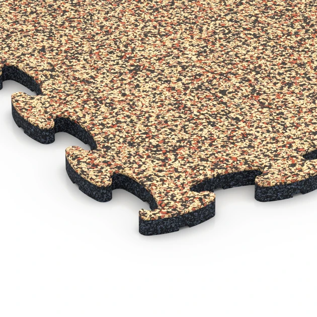 Detailaufnahme der Randausprägung von WARCO-Produkt 6754, Spielmatte, Format 44,6 x 44,6 x 1,8 cm, Farbe Terra Cotta.