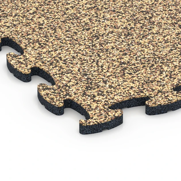 Detailaufnahme der Randausprägung von WARCO-Produkt 6804, Hundesportboden, Format 44,6 x 44,6 x 1,8 cm, Farbe Rattan Lounge.