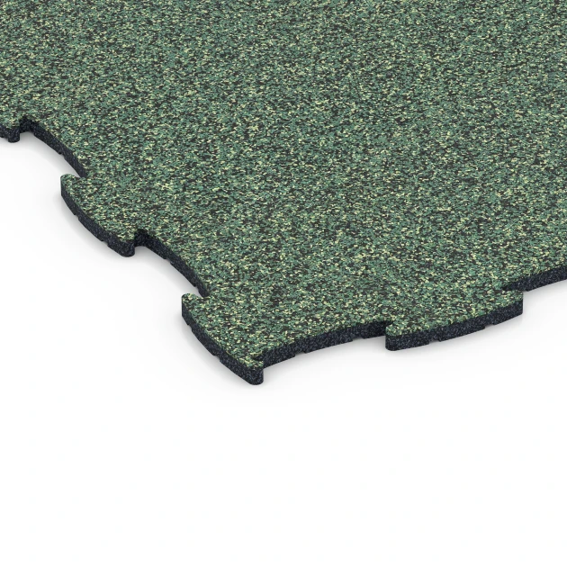 Detailaufnahme der Randausprägung von WARCO-Produkt 6834, Fitness Active Floor System, Format 97,1 x 97,1 × 1,8 cm, Farbe Englischer Rasen.