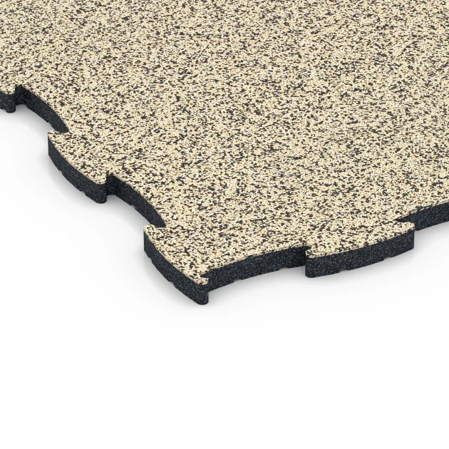 Detailaufnahme der Randausprägung von WARCO-Produkt 6856, Fitness Active Floor System, Format 97,1 x 97,1 x 2,8 cm, Farbe Travertin.