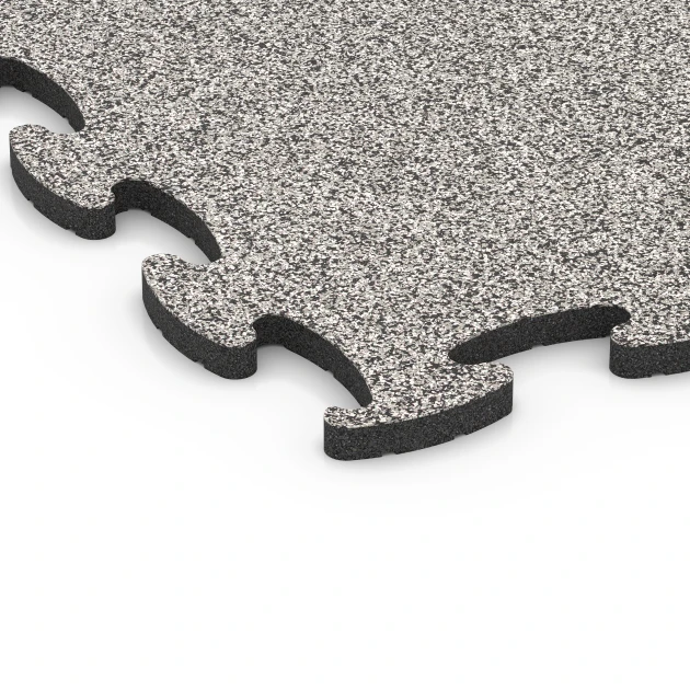 Detailaufnahme der Randausprägung von WARCO-Produkt 6887, Fitness Max Floor System, Format 97,1 x 97,1 x 2,8 cm, Farbe Grauer Granit.