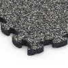 Detailaufnahme der Randausprägung von WARCO-Produkt 6814, Steinteppich Klickfliese, Format 28,9 x 28,9 x 1,8 cm, Farbe Dunkelgrauer Granit.