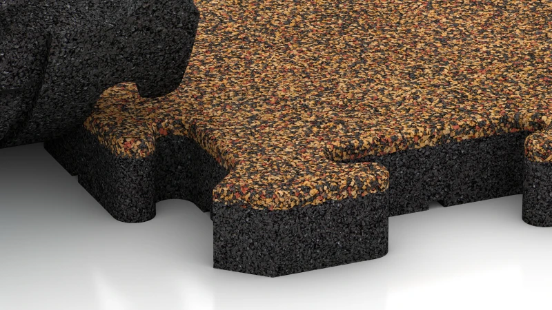 Puzzleverbindung mit leicht gerundeter Fase