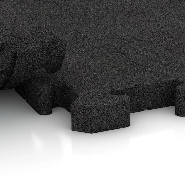 Großaufnahme vom Verbindungssystem von WARCO-Boden 4070 - Hunde-Bodenplatte im Farbdesign Anthrazit. Abmessungen 100 x 100 x 4 cm | 1,00 m².