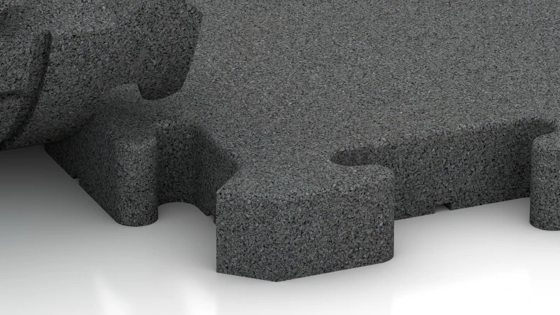 Puzzleverbindung mit leicht gerundeter Fase