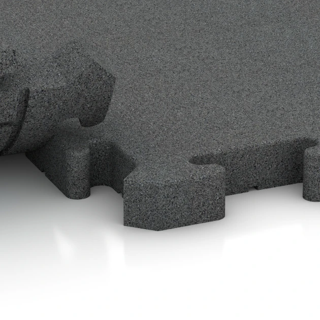 Großaufnahme vom Verbindungssystem von WARCO-Boden 4073 - Hunde-Bodenplatte im Farbdesign Schiefergrau. Abmessungen 100 x 100 x 4 cm | 1,00 m².