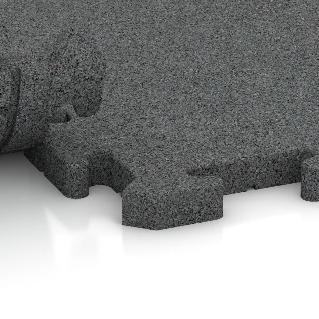 Großaufnahme vom Verbindungssystem von WARCO-Boden 3357 - Hunde-Bodenplatte im Farbdesign Schiefergrau. Abmessungen 100 x 100 x 3 cm | 1,00 m².