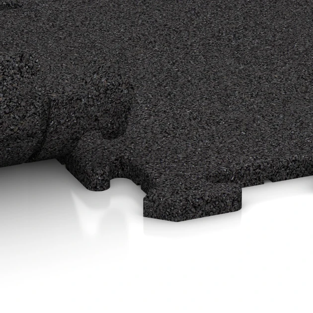 Großaufnahme vom Verbindungssystem von WARCO-Boden 6102 - Indoor-Klickfliese im Farbdesign Anthrazit. Abmessungen 50 x 50 x 1,8 cm | 0,25 m².