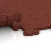 Großaufnahme vom Verbindungssystem von WARCO-Boden 0341 - Bodenschutzmatte 1,8 cm HD – Fitness im Farbdesign Ziegelrot. Abmessungen 1000 x 1000 x 18 mm.