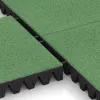 Großaufnahme vom Verbindungssystem von WARCO-Boden 0723 - Fallschutzplatte im Farbdesign Blassgrün. Abmessungen 500 x 500 x 80 mm.