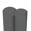 Großaufnahme vom Verbindungssystem von WARCO-Boden 2565 - Gummi-Palisade im Farbdesign Schiefergrau. Abmessungen ø250 x 800 mm.
