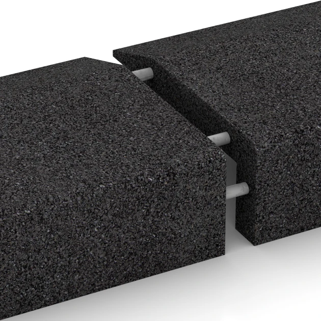 Großaufnahme vom Verbindungssystem von WARCO-Boden 2607 - Mauerabdeckung im Farbdesign Anthrazit. Abmessungen 100 x 40 cm | 4,5/14,5 cm.