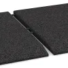 Großaufnahme vom Verbindungssystem von WARCO-Boden 0425 - Rand-Platte (eine Seite abgeschrägt) im Farbdesign Anthrazit. Abmessungen 500 x 500 x 30 mm.