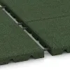 Großaufnahme vom Verbindungssystem von WARCO-Boden 0381 - halbe Platte im Farbdesign Grasgrün. Abmessungen 500 x 250 x 30 mm.