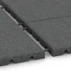 Großaufnahme vom Verbindungssystem von WARCO-Boden 0382 - halbe Platte im Farbdesign Schiefergrau. Abmessungen 500 x 250 x 30 mm.