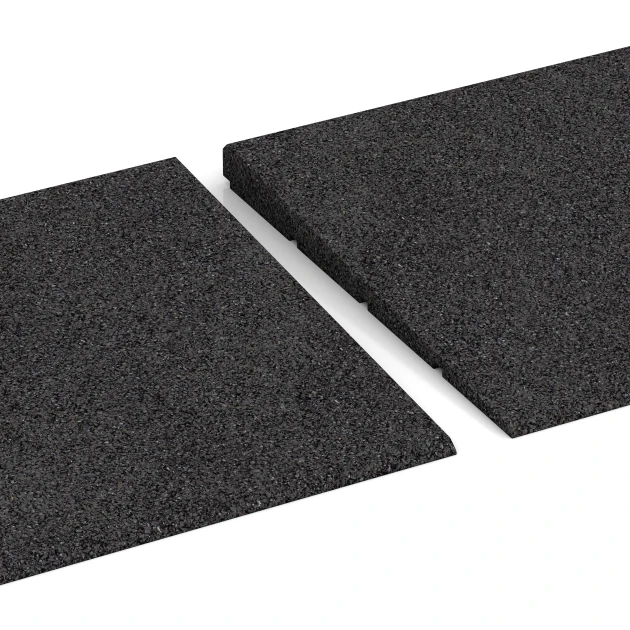 Großaufnahme vom Verbindungssystem von WARCO-Boden 2308 - Übergangsrampe 75 cm im Farbdesign Anthrazit. Abmessungen 75 x 30 cm | 8 < 25 mm.