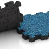 Großaufnahme vom Verbindungssystem von WARCO-Boden 5421 - Sportboden – fugenlos im Farbdesign Atlantik. Abmessungen 306 x 306 x 30 mm.