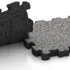 Großaufnahme vom Verbindungssystem von WARCO-Boden 4455 - Sportboden – fugenlos im Farbdesign Grau Melange. Abmessungen 306 x 306 x 30 mm.