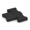 Großaufnahme vom Verbindungssystem von WARCO-Boden 0036 - Gummi-Verbundpflaster im Farbdesign Anthrazit. Abmessungen 200 x 165 x 43 mm | 0,0278 m².