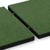 Großaufnahme vom Verbindungssystem von WARCO-Boden 6199 - Fallschutzplatten im Farbdesign Grasgrün. Abmessungen 50 x 50 x 4,5 cm.