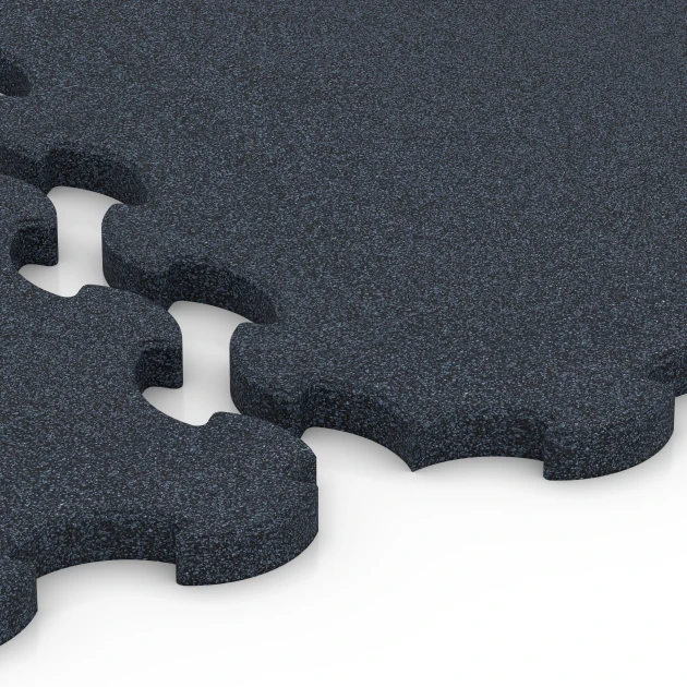 Großaufnahme vom Verbindungssystem von WARCO-Boden 6391 - Stallmatte Puzzle im Farbdesign Anthrazit. Abmessungen 102,5 x 102,5 x 3 cm | 1,05 m².