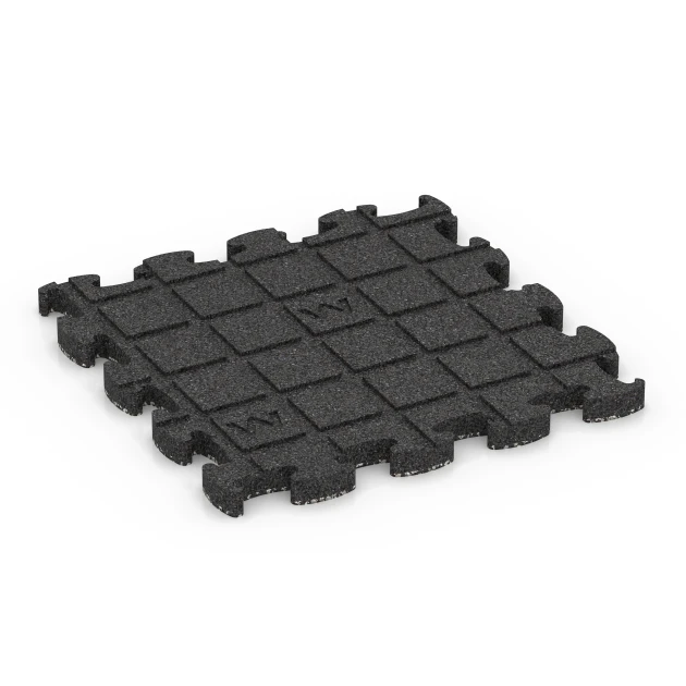 Großaufnahme vom Verbindungssystem von WARCO-Boden 6769 - Poolumrandung im Farbdesign Dunkelgrauer Granit. Abmessungen 30 x 30 x 1,8 cm.
