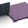 Großaufnahme vom Verbindungssystem von WARCO-Boden 7137 - Outdoor-Fitnessboden im Farbdesign Lavendel. Abmessungen 60 x 60 x 3 cm | 0,36 m².