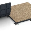 Großaufnahme vom Verbindungssystem von WARCO-Boden 7140 - Outdoor-Fitnessboden im Farbdesign Rattan Lounge. Abmessungen 60 x 60 x 3 cm | 0,36 m².