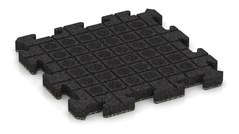 Quadratisch angeordnete Drainagekanäle und Kuppeln