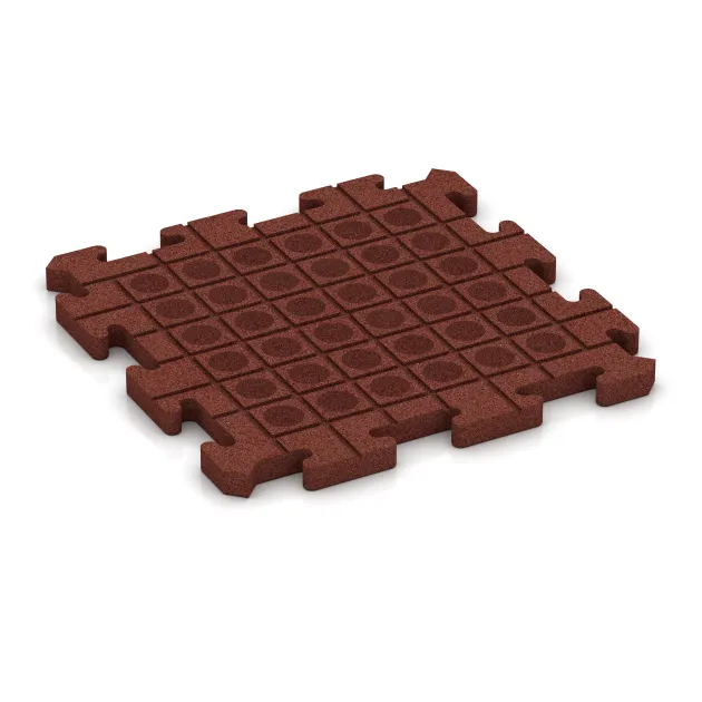 Aufsicht auf die Unterseite, also die Bodenseite von WARCO-Formteil 2822 - Fitness-Bodenschutzmatte im Format 500 x 500 x 30 mm.