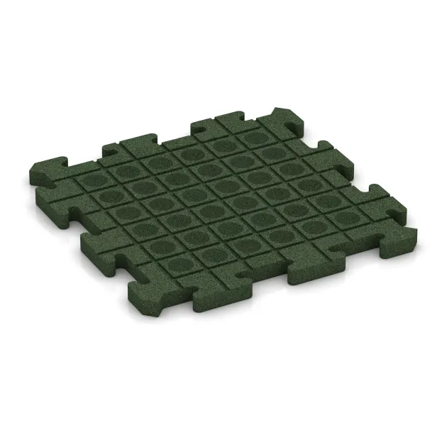 Aufsicht auf die Unterseite, also die Bodenseite von WARCO-Formteil 2823 - Fitness-Bodenschutzmatte im Format 500 x 500 x 30 mm.