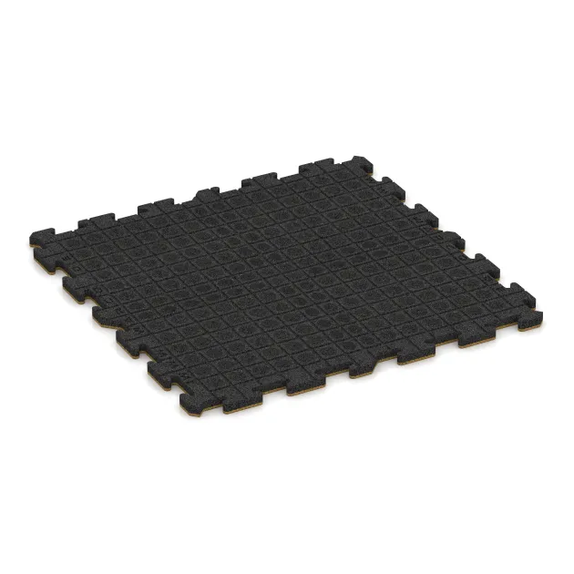 Aufsicht auf die Unterseite, also die Bodenseite von WARCO-Formteil 6012 - Fitness-Bodenschutzmatte im Format 1000 x 1000 x 30 mm.