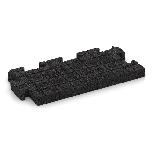 Aufsicht auf die Unterseite, also die Bodenseite von WARCO-Formteil 4998 - Randplatte HD im Format 500 x 235 x 40 mm.