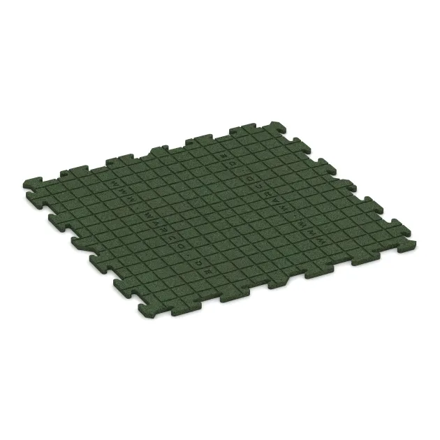 Aufsicht auf die Unterseite, also die Bodenseite von WARCO-Formteil 0342 - Bodenschutzmatte 1,8 cm HD – Fitness im Format 1000 x 1000 x 18 mm.